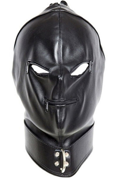Black Strict Hood With Zip BDSM mask