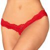 Obsessive Amor Cherris Crotchless Thong Red L/XL Trosa med öppen gren