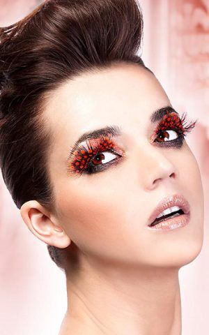 Eyelash Dark Red Feather