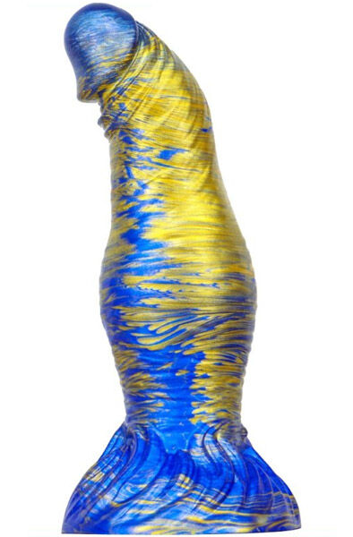 Metallic Fantasy Dildo Duxel Blue/Gold 19,5 cm Dragon dildo