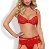 Obsessive Heartina 3 pcs set Red S/M