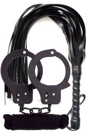 Cuffs, Rope & Whip Black Paketerbjudande