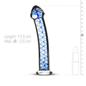 Blue Spiral Glass Dildo