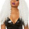 Long Curly Wig White Peruk