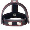 T-Style Leather Cockring With Ball Divider Penis & pungring