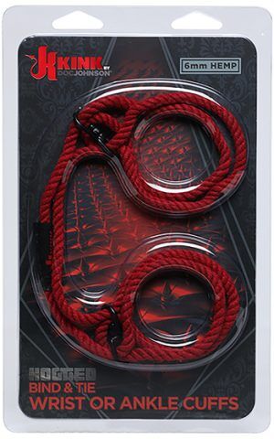 Hemp Bind & Tie Cuffs Red