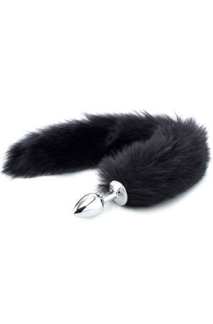 Deluxe Fluffy Fox Plug Black 45 cm Analplugg med svans