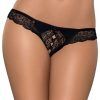 Obsessive Miamor Crotchless Thong Black S/M Trosor med öppen gren