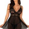 Obsessive Idillia Babydoll & Thong Black XXL/XXXL Babydoll