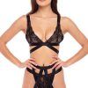 3-pcs Straps And Garters Bra Set S/M