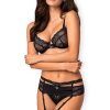 Obsessive Heartina 3 pcs Set Black L/XL