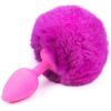 Purple Faux Fur Rabbit Tail With Silicone Plug S Analplugg med svans