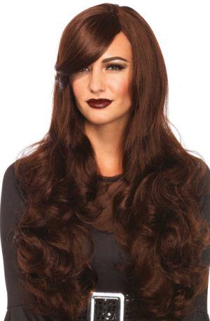 Leg Avenue Long Wavy Wig Brown Peruk