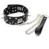 Kiotos Leather Collar Spiked Halsband & koppel