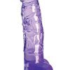 King Cock Clear With Balls Purple 20 cm Dildo