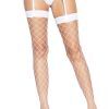 Fence Net Thigh Highs WhiteO/S Strumpbyxor