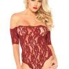 lace teddy and bottom red 1