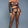 BeWicked Run The World 2-piece Garter Set S-L Bodystocking