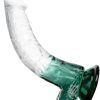 Crystal Pleasures Dual Color Curved Green 18 cm Dildo med sugpropp