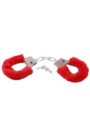 TOYZ4LOVERS Furry Handcuffs Red Handbojor med fluff
