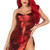 Leg Avenue Shimmer Bodysuit Red M Rollspel & Maskerad