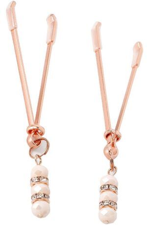 Rose Nipple Clamps Pinchers With Rhinestones Bröstvårtsklämmor