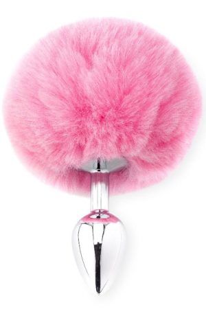 Deluxe Fluffy Bunny Tail Pink Analplugg med svans