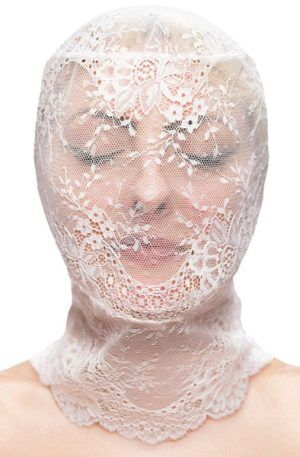 Fetish & Fashion Lace Hood White BDSM mask