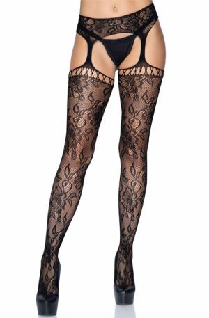 Lace Garter Belt Stockings O/S Strumpbyxor