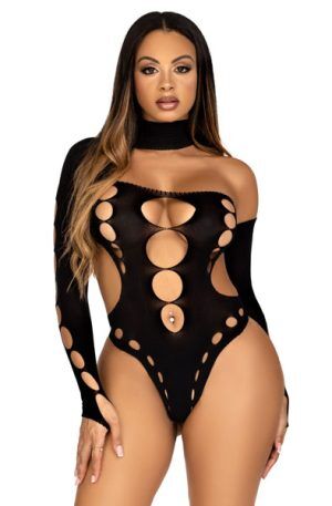 Seamless Thong Back Bodysuit Black O/S Teddy