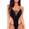 Pink Lipstick Lingerie V Is For Vixen Bodysuit Black M/L Teddy