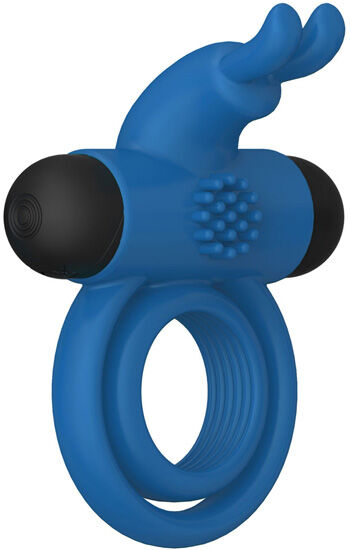 Double Rings Rabbit Clit Rechargeable Cock Ring Penisring med rabbit