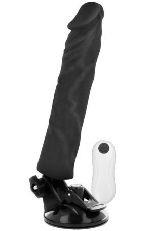 Basecock Realistic Vibrator Control Black 21 cm Dildo med vibrator