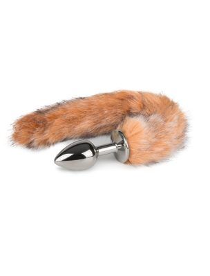 Fox Tail Plug No. 7 - Silver - Rävsvans Brunrandig