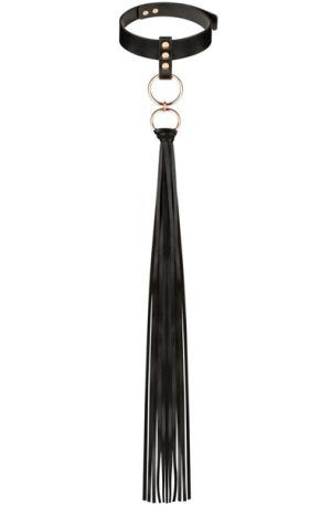 Rosy Gold Collar With Flogger Halsband