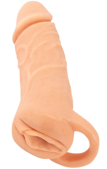 2-in-1 Extension & Masturbator 18,5cm Penisförlängare