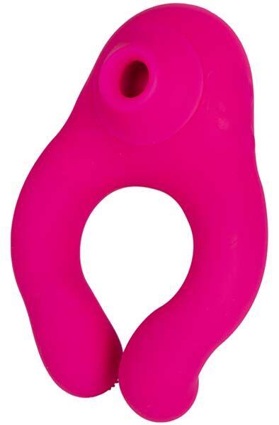 Duo Vibrating Cock Ring With Air Pressure Pink