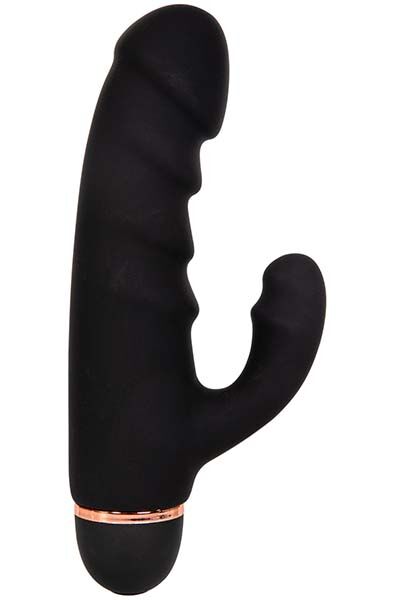 Black Amazing Ribbed Mini Rabbit Rabbitvibrator