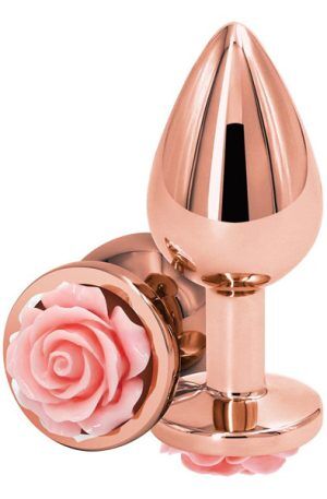 NS Novelties Rose Buttplug Medium Pink Analplugg metall