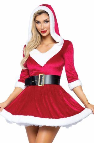 Leg Avenue Mrs. Claus Hooded Dress M/L Rollspel & Maskerad