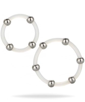 Steel Beaded Silicone Ring Set