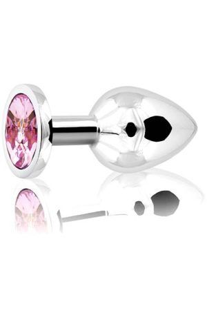 Metal Plug Silver/Pink Medium Analplugg metall
