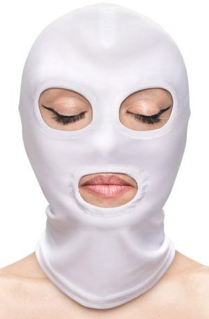 Fetish & Fashion Eyes & Mouth Hood White BDSM mask