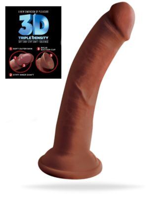 Triple Density Cock 8 Inch (Färg: Beige)