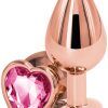 Rose Gold Pink Heart Medium Analplugg metall