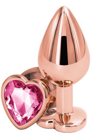 Rose Gold Pink Heart Medium Analplugg metall