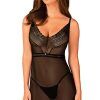 Obsessive Estiqua Chemise Black XL/XXL