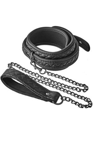 Blaze Collar Leash Diamond Black Halsband & koppel