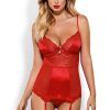 Obsessive Lovica Corset & Thong Red XXL
