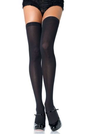 Leg Avenue Nylon Thigh Highs Black O/S Strumpbyxor